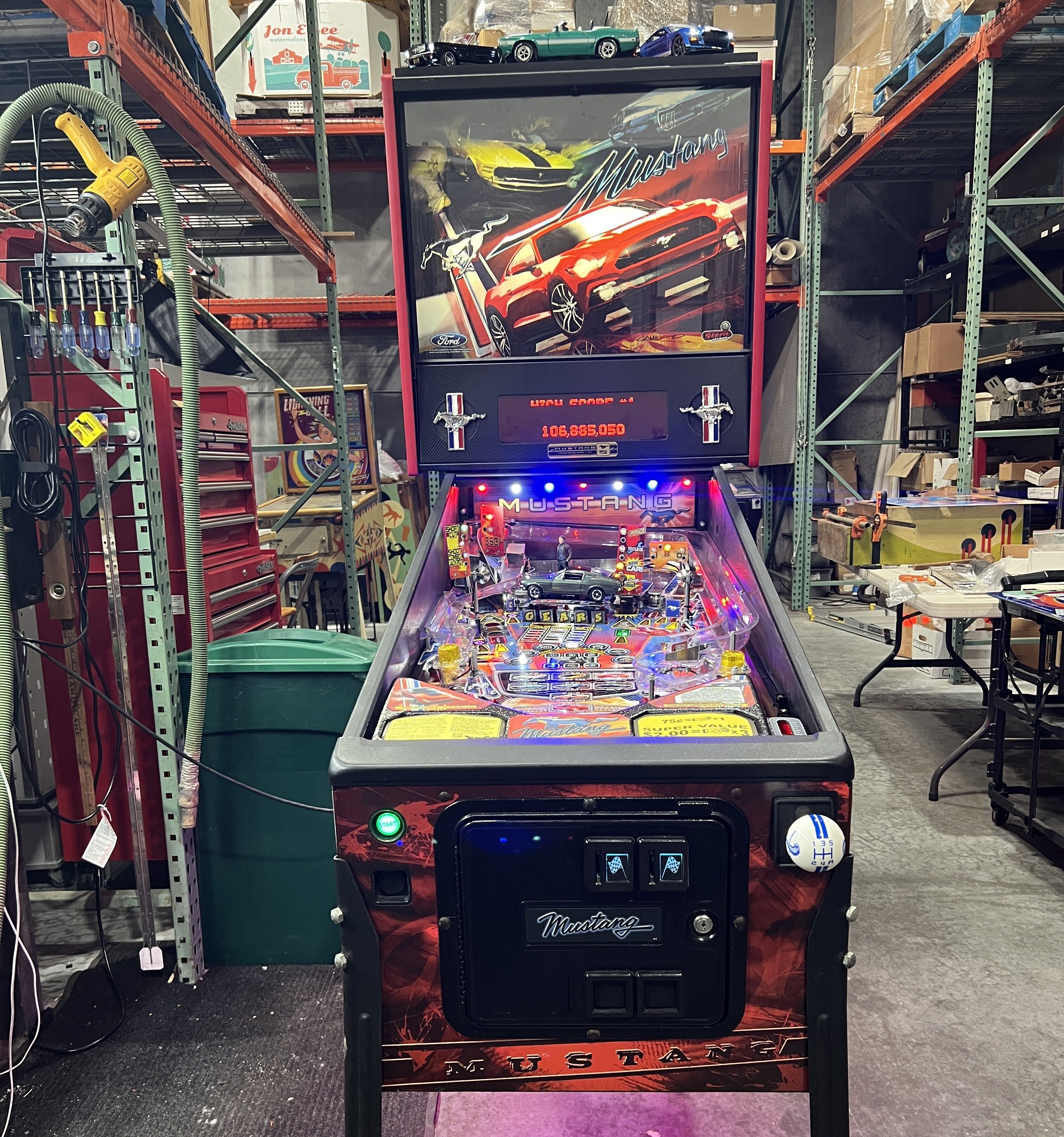 Customized 2014 Stern Ford Mustang 50th Anniversary Pinball Machine ...