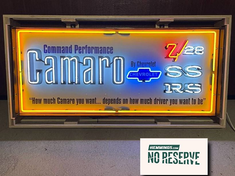 No-Reserve Vintage Chevrolet Camaro Neon Sign